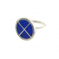 Inel statement scandinav intarsiat cu lapis lazuli natural | Astrology | manufactură în argint | Danemraca