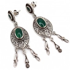 Eleganți cercei candelabru din argint decorat cu agate naturale | India  Eleganți cercei candelabru din argint decorat cu agate naturale | India