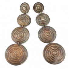 Impresionanți cercei statement Etruscan Revival din argint aurit și antichizat | Italia cca. 1980 -1990 Impresionanți cercei statement Etruscan Revival din argint aurit și antichizat | Italia cca. 1980 -1990