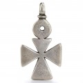 Impresionantă amuletă creștin-ortodoxă Cruce Coptică | manufactură în argint masiv | sec XIX