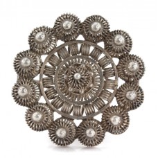 Veche broșă tunisiană splendid manufacturată în argint filigranat | sf. de secol XIX Veche broșă tunisiană splendid manufacturată în argint filigranat | sf. de secol XIX