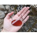 Colier statement mid-century decorat cu un spectaculos agat carnelian | manufactură în argint | Franța cca 1960