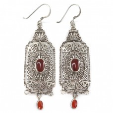 Eleganți cercei candelabru egipteni | manufactură în argint & agat carnelian  Eleganți cercei candelabru egipteni | manufactură în argint & agat carnelian