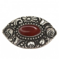 Veche broșă Art Nouveau scandinavă | Skonvirke | manufactură în argint & carnelian | Danemarca cca. 1910 Veche broșă Art Nouveau scandinavă | Skonvirke | manufactură în argint & carnelian | Danemarca cca. 1910