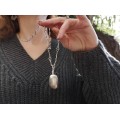 Colier modernist extralong accesorizat cu un flacon pentru parfum | manufactură în argint | Franța