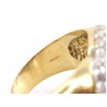 Elegant inel cocktail din argint aurit incrustat cu o bogată suită de cristale zirconium | atelier Claudio Ivano cca 1990