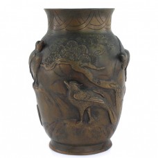 Veche vază japoneză din bronz | atelier Yoshida Zo Kyoto | perioadă Meiji cca.1880 Veche vază japoneză din bronz | atelier Yoshida Zo Kyoto | perioadă Meiji cca.1880