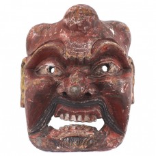 Mască japoneză de teatru Gigaku | Konron | lemn sculptat și pictat | perioadă Edo cca. 1800 - 1850 Mască japoneză de teatru Gigaku | Konron | lemn sculptat și pictat | perioadă Edo cca. 1800 - 1850