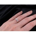 Inel solitar din aur 18 k cu diamant natural 0,27 CT | Marea Britanie | 1975