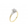 Inel solitar din aur 18 k cu diamant natural 0,27 CT | Marea Britanie | 1975