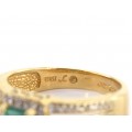 Inel cocktail din aur galben 18 k decorat cu smarald natural și 70 diamante naturale | atelier J C Jewelers | Statele Unite 