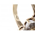 Inel Victorian Revival decorat cu diamante și smaralde naturale | manufactură în aur și argint | anii '70
