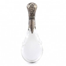 Rafinat flacon pentru parfum realizat din cristal și argint gravat manual | perioadă Napoleon III | cca.1850 Rafinat flacon pentru parfum realizat din cristal și argint gravat manual | perioadă Napoleon III | cca.1850