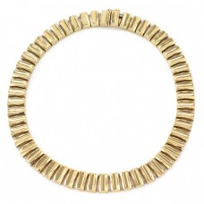 Rafinat colier statement modernist din argint 925 placat cu aur galben | atelier Francesco Airoldi | Italia cca.1990 Rafinat colier statement modernist din argint 925 placat cu aur galben | atelier Francesco Airoldi | Italia cca.1990