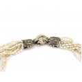 Elegant colier multi-strand de perle naturale Baroque Seeds prevăzut cu un elegant sistem de închidere din argint | Franța cca. 1970