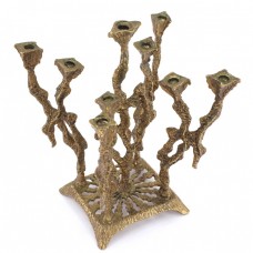 Sfeşnic Menorah inedit stilizat în manieră modernistă caracteristică brutalismului Mid - Century | atelier Wainberg | Israel cca.1960 Sfeşnic Menorah inedit stilizat în manieră modernistă caracteristică brutalismului Mid - Century | atelier Wainberg | Israel cca.1960