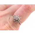 Inel "Fulg de zăpadă " din aur alb 18k decorat cu diamante naturale 0,26 CT | Statele Unite