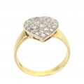 Inel cocktail modernist din aur 18 k decorat cu diamante naturale 0.70 CT | cca. 1980