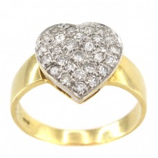 Inel cocktail modernist din aur 18 k decorat cu diamante naturale 0.70 CT | cca. 1980 Inel cocktail modernist din aur 18 k decorat cu diamante naturale 0.70 CT | cca. 1980