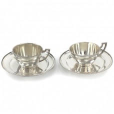 Serviciu de cești din argint și farfurii pentru servirea cafelei și a deserturilor fine |  Wienner Secession | cca.1922 Serviciu de cești din argint și farfurii pentru servirea cafelei și a deserturilor fine |  Wienner Secession | cca.1922