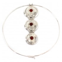 Colier choker tuareg accesorizat cu o inedită amuletă lavalier | manufactură unicat în argint & carneol natural | colecția Ancient Symbols by ArtAntik Gallery 
