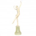 Statuetă Art Deco sculptată în fildeș natural | Tânăra dansatoare | atribuită atelierului Ferdinand Preiss | cca. 1925 