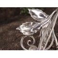 Superbă broșă statement din argint stilizată sub forma unui fir de trandafir | manufactură de atelier american | cca.1960