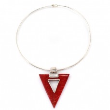 Colier choker din argint accesorizat cu pandant statement realizat din coral natural Porifera Colier choker din argint accesorizat cu pandant statement realizat din coral natural Porifera