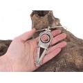 Colier choker din argint accesorizat cu o spectaculoasă amuletă tuaregă | manufactură unicat în argint & carneol natural 
