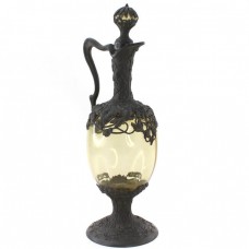 Splendid decantor - carafă Art Nouveau din staniu & sticlă colorată în masă | Germania cca.1900 Splendid decantor - carafă Art Nouveau din staniu & sticlă colorată în masă | Germania cca.1900