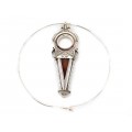 Colier choker cu impresionantă amuletă tuaregă | manufactură în argint  & agat carneol | Colecția Ancient Symbols 