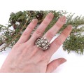 Spectaculos inel cinetic futurist | manufactură în argint | Art Studio Jewelry | Statele Unite