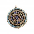 Pandant victorian locket vinaigrette splendid manufacturat în argint emailat și aurit | secol XIX 