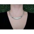 Colier statement modernist tip choker din argint | anii 2000 