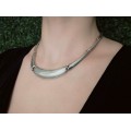 Colier statement modernist tip choker din argint | anii 2000 