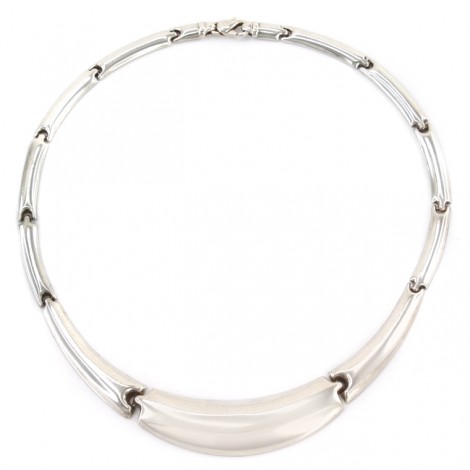 Colier statement modernist tip choker din argint | anii 2000 