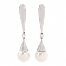 Cercei contemporary teardrop | argint rodinat & perle Majorica | Spania Cercei contemporary teardrop | argint rodinat & perle Majorica | Spania