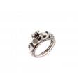Inedit inel de logodnă | Gimmel - Fede | manufactură în argint | Mexic cca.1950