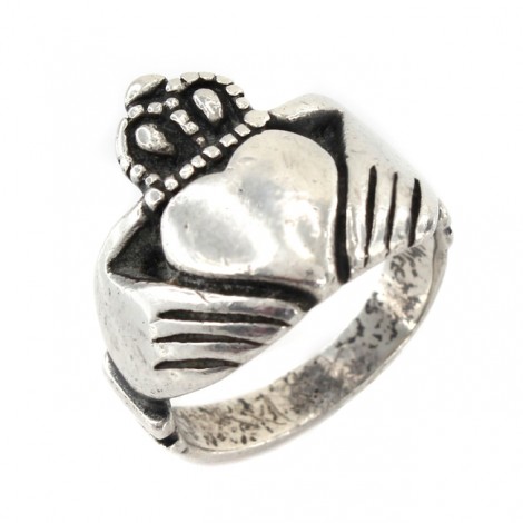 Inel romantic Claddagh din argint | atelier Simeone El Rana | Italia