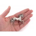 Statuetă miniaturală din argint redând un cal cabrat | atelier Belfiore Giuseppe