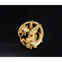 RAR: brosa victoriana GRIFFIN cca 1880 Marea Brotanie. gold fix