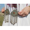 Impresionantă pafta etnică turkmenă | triburile Tekke | manufactură în argint & carneol | Turkmenistan cca.1900