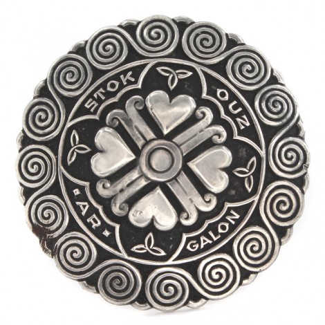 Broșă statement Celtic Revival | manufactură în argint | semnată Pierre Peron | cca. 1935 - 1938