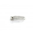 Inel Art Deco din aur alb 18 K decorat cu diamante naturale 0.31 ct | anii '40