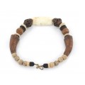 Colier statement decorat cu dinte de hipopotam și ceramică antică africană | Djenne  - Mali | colecția Ancient Beads by ArtAntik Gallery 