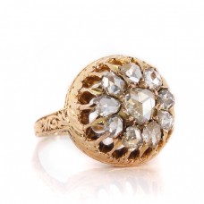 Inel victorian cu diamante naturale rose cut 0.90 CT | manufactură în aur roz 18K | cca. 1910 Inel victorian cu diamante naturale rose cut 0.90 CT | manufactură în aur roz 18K | cca. 1910