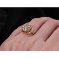 Inel victorian cu diamante naturale rose cut 0.90 CT | manufactură în aur roz 18K | cca. 1910