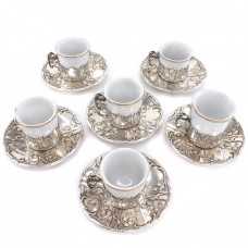 Serviciu Art Nouveau pentru servirea cafelei | argint & porțelan | atelier Wilhelm Binder | Germania cca. 1910 Serviciu Art Nouveau pentru servirea cafelei | argint & porțelan | atelier Wilhelm Binder | Germania cca. 1910