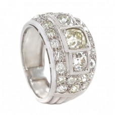 Inel Art Deco din platină cu diamante naturale 3.3 CT | diamant central 1 CT | cca. 1920 -1930 Inel Art Deco din platină cu diamante naturale 3.3 CT | diamant central 1 CT | cca. 1920 -1930