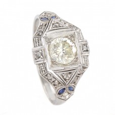 Inel Art Deco din platină cu diamante naturale 0.82CT | diamant central 0.75CT | Statele Unite cca. 1920 Inel Art Deco din platină cu diamante naturale 0.82CT | diamant central 0.75CT | Statele Unite cca. 1920